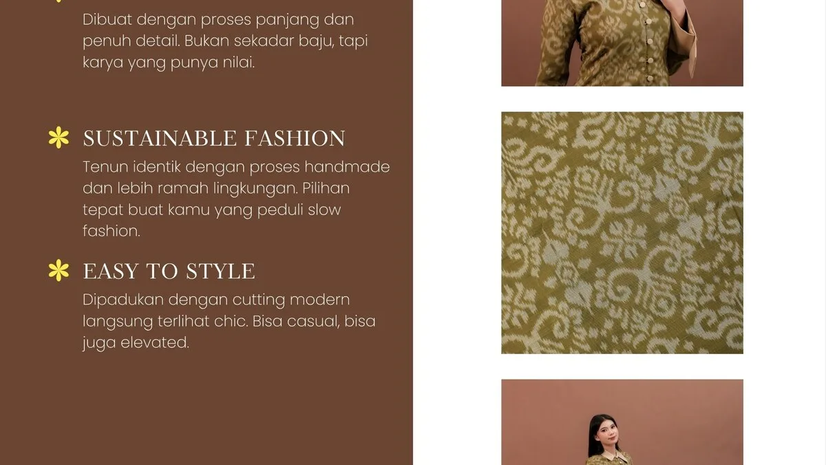 Detail motif kain tenun tradisional dengan corak khas Jepara