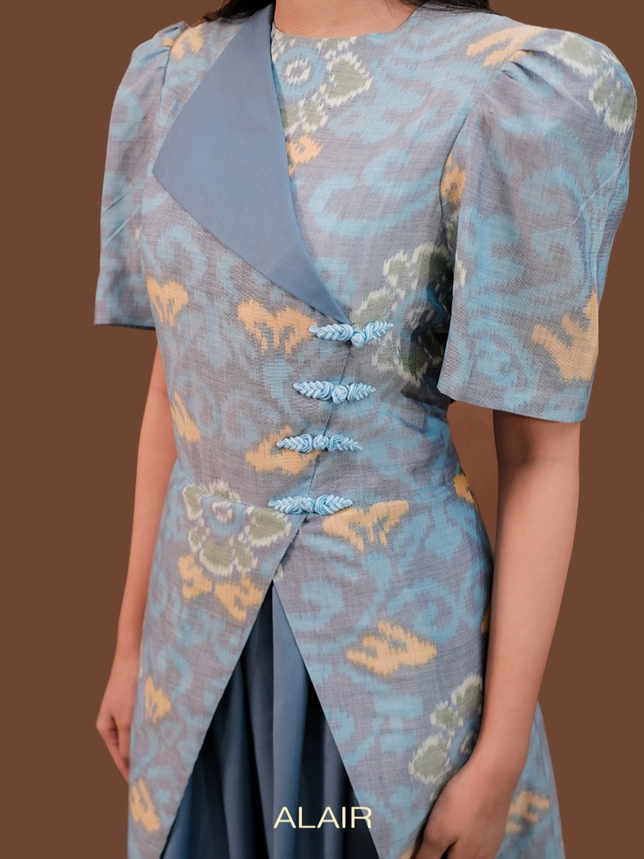 ALAIR | Arunika Dress Tenun Wanita - Blue - Foto 3