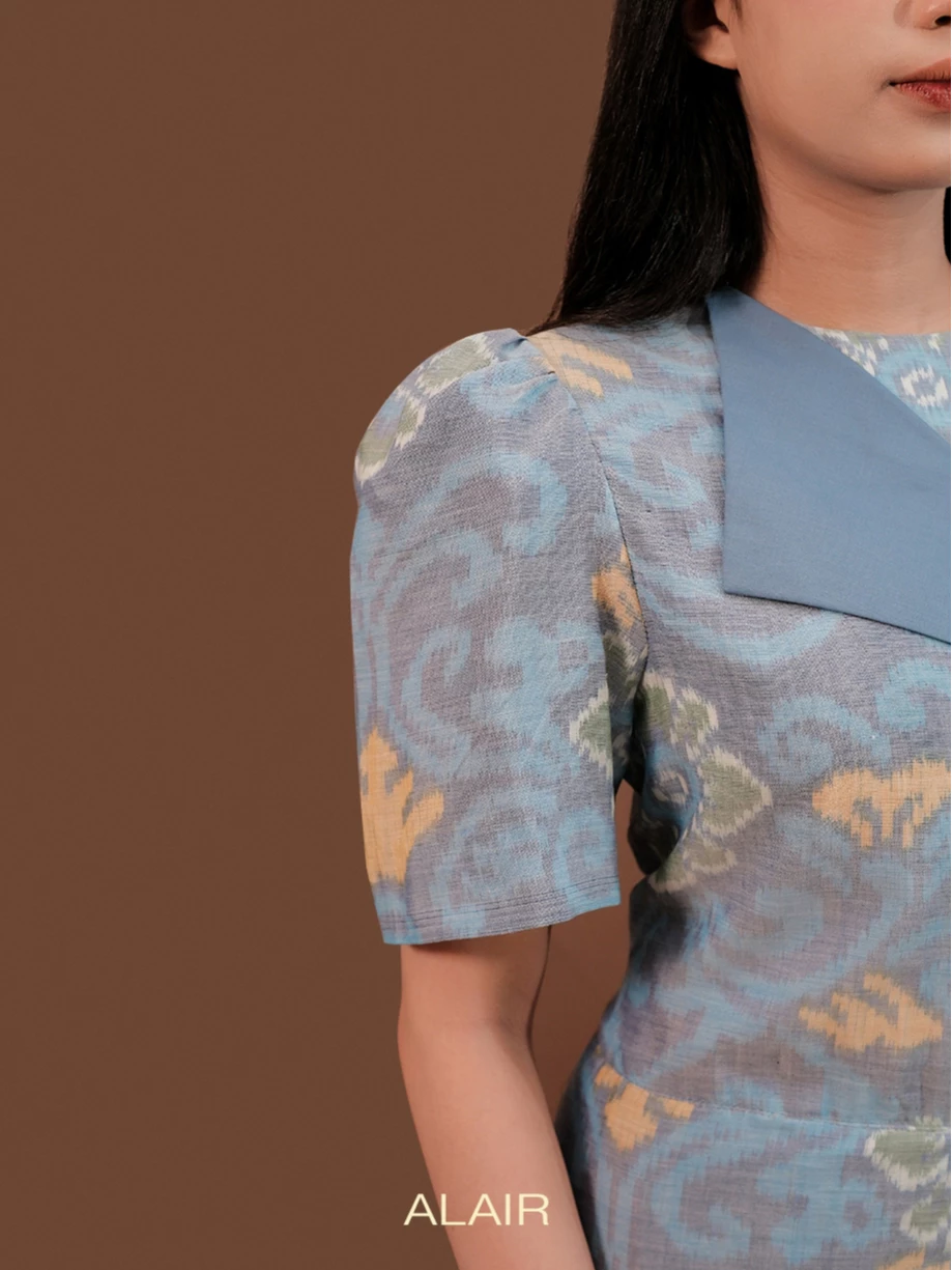 ALAIR | Arunika Dress Tenun Wanita - Blue - Foto 4