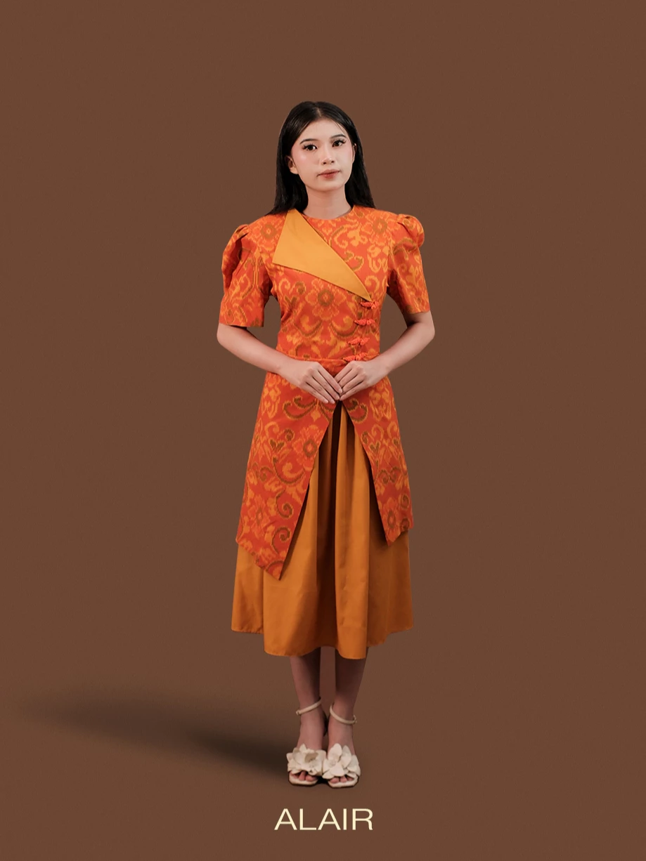 ALAIR | Arunika Dress Tenun Wanita - Orange