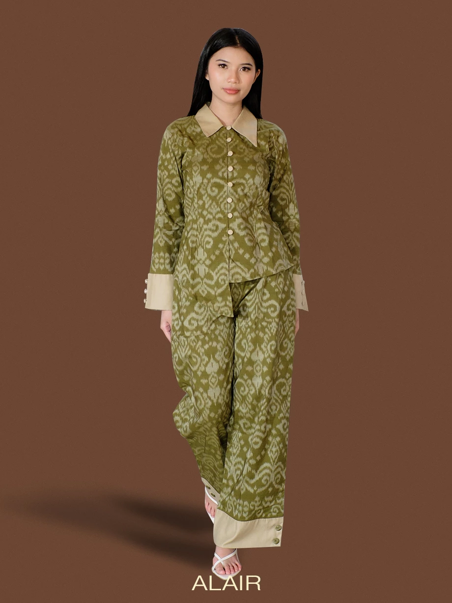 ALAIR | Lavanya Set Blouse & Pants Tenun Wanita - Sage