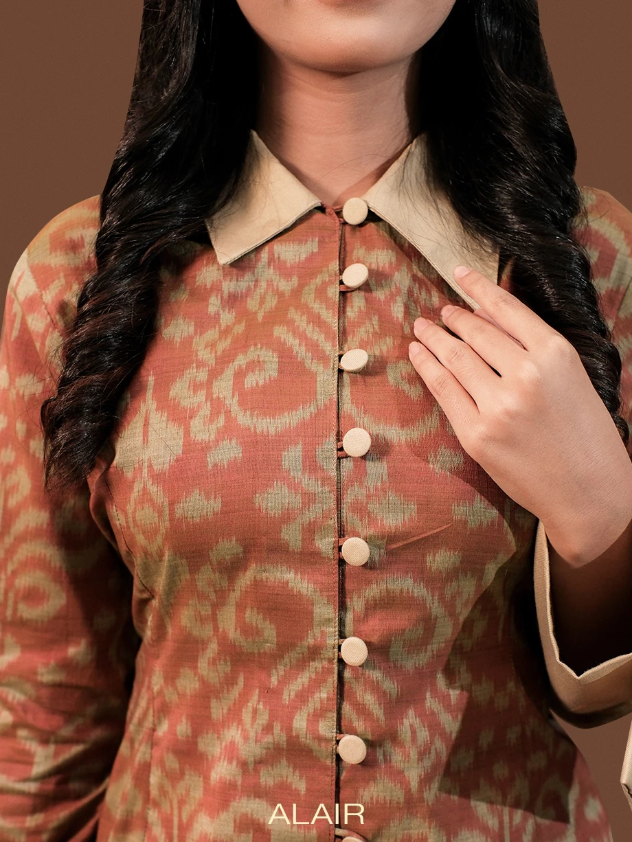 ALAIR | Lavanya Set Blouse & Pants Tenun Wanita - Terracota - Foto 3