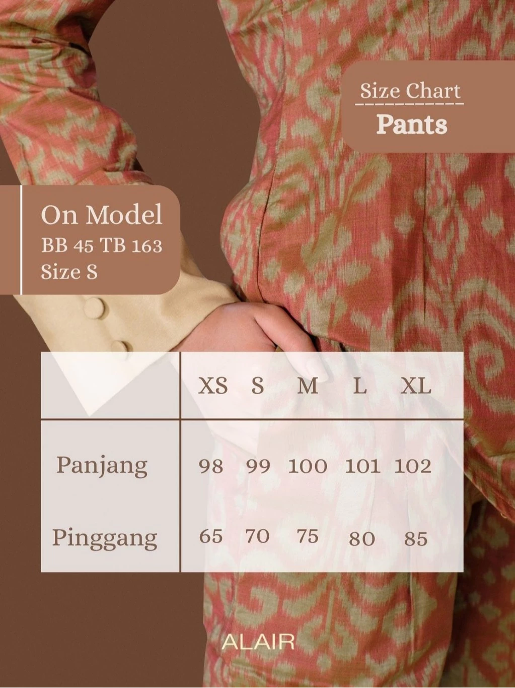 ALAIR | Lavanya Set Blouse & Pants Tenun Wanita - Terracota - Foto 6
