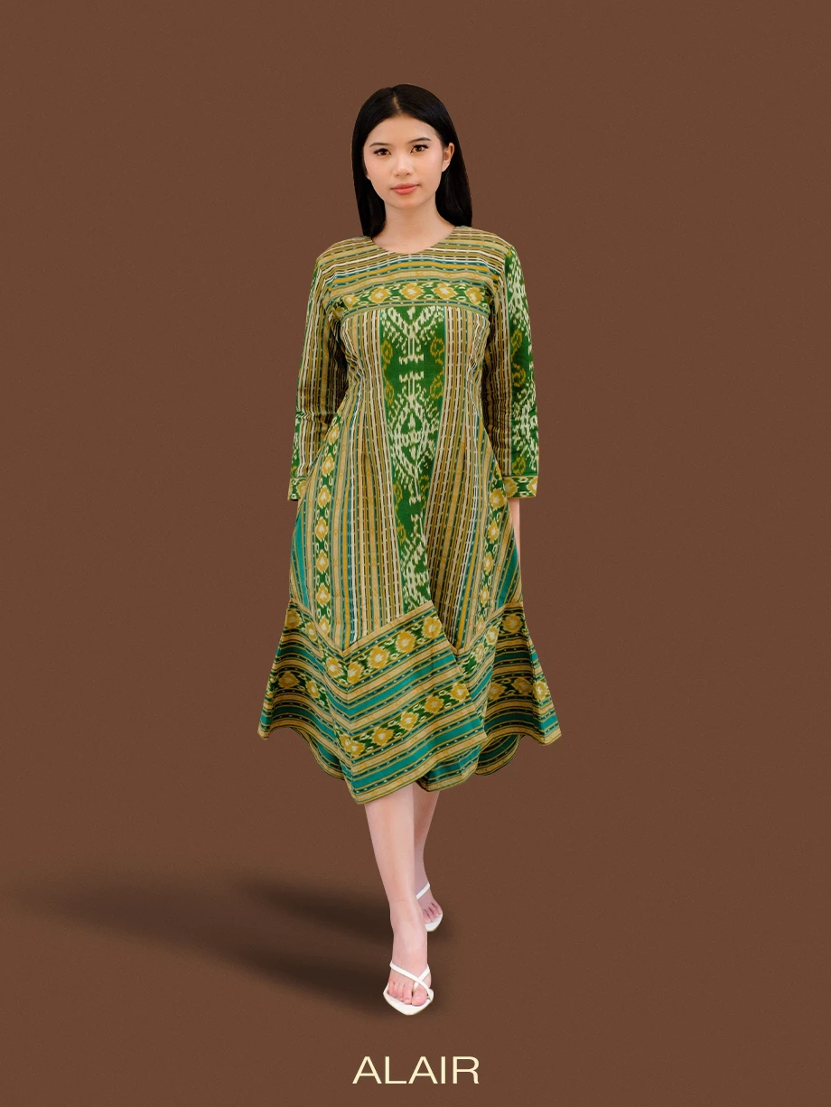 ALAIR | Renggani Dress Tenun Wanita - Hijau