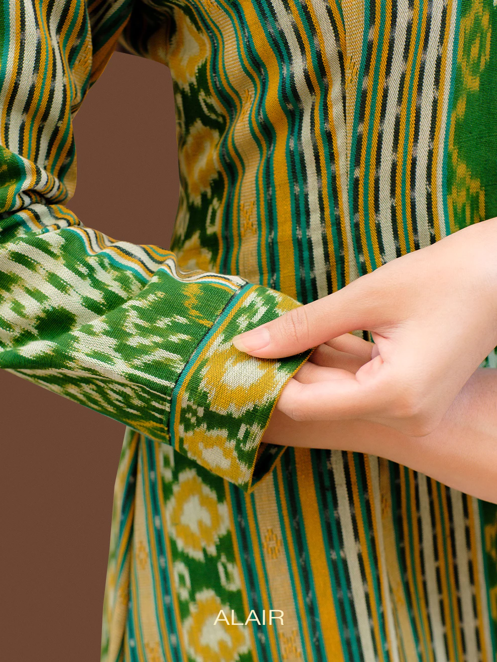 ALAIR | Renggani Dress Tenun Wanita - Hijau - Foto 4