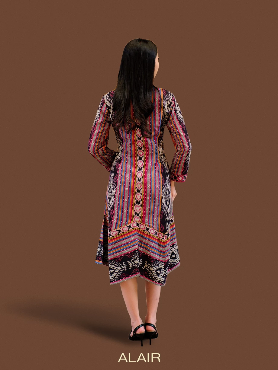 ALAIR | Renggani Dress Tenun Wanita - Merah - Foto 4