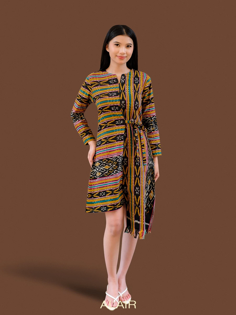 ALAIR | Widuri Dress Tenun Wanita - Kuning