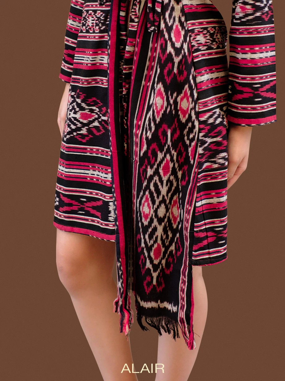 ALAIR | Widuri Dress Tenun Wanita - Merah - Foto 4