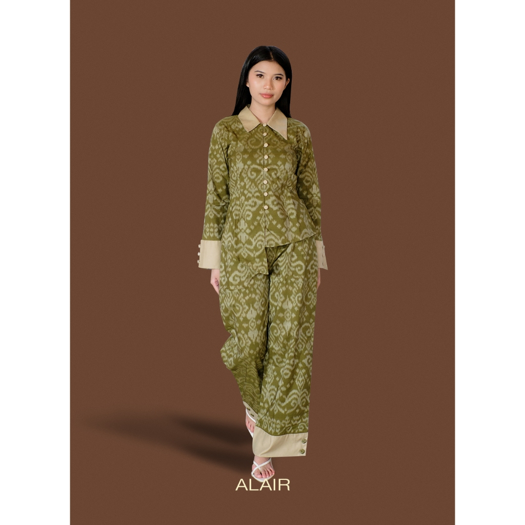 ALAIR | Lavanya Set Blouse & Pants Tenun Wanita - Sage