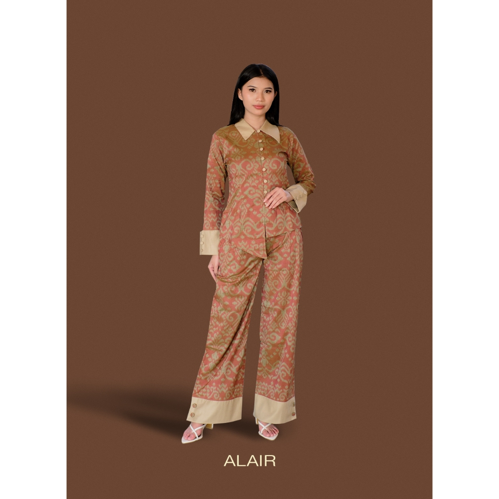 ALAIR | Lavanya Set Blouse & Pants Tenun Wanita - Terracota